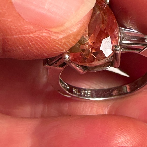 Silver and Citrine Ring Sz 7 - Picture 5 of 10